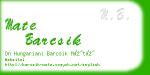 mate barcsik business card